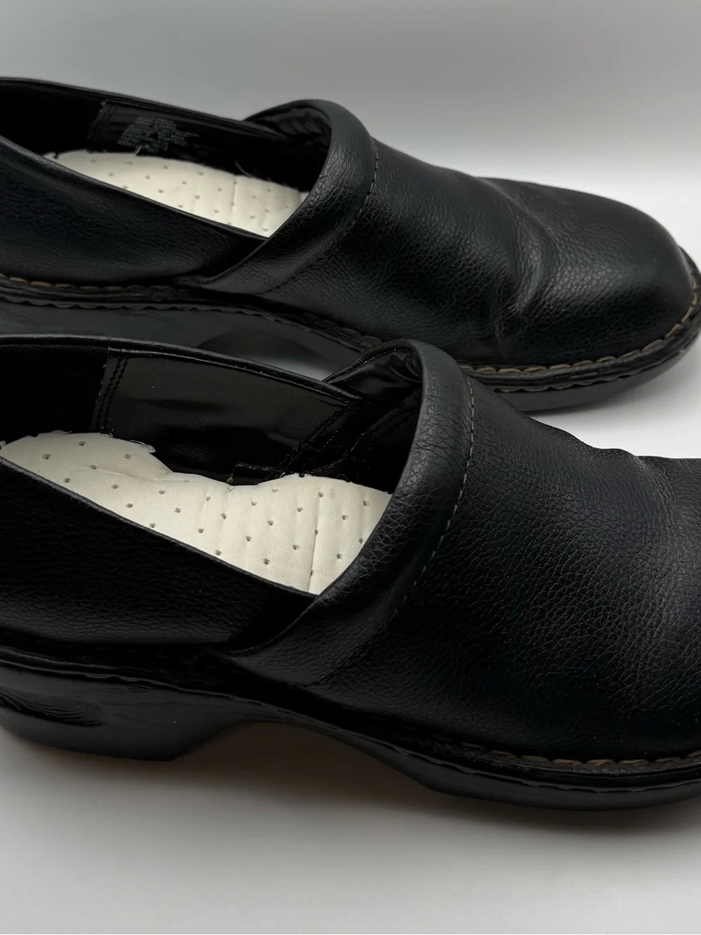 Black Leather Slip-On Women’s Work Shoe